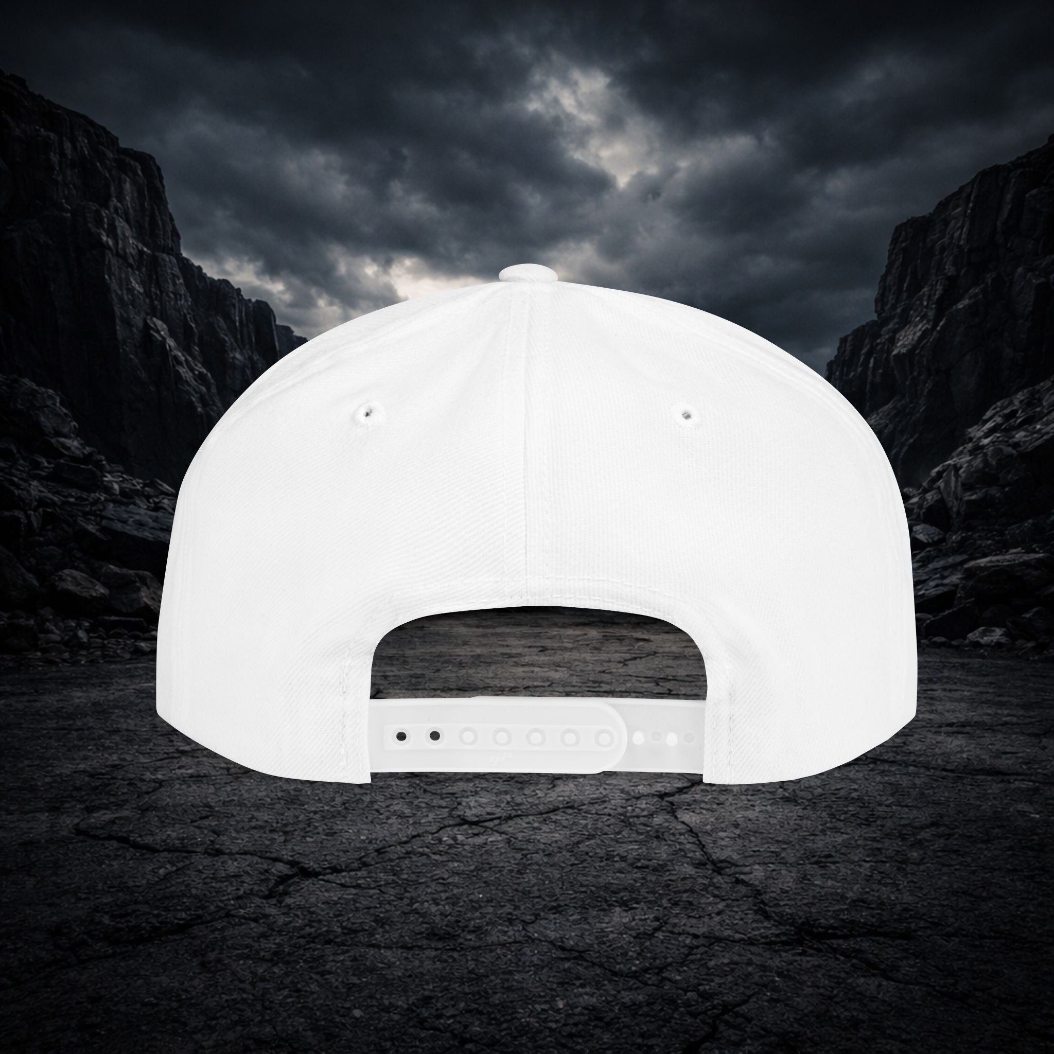 VYKN™ Flat Bill Snapback Hat – Black Logo