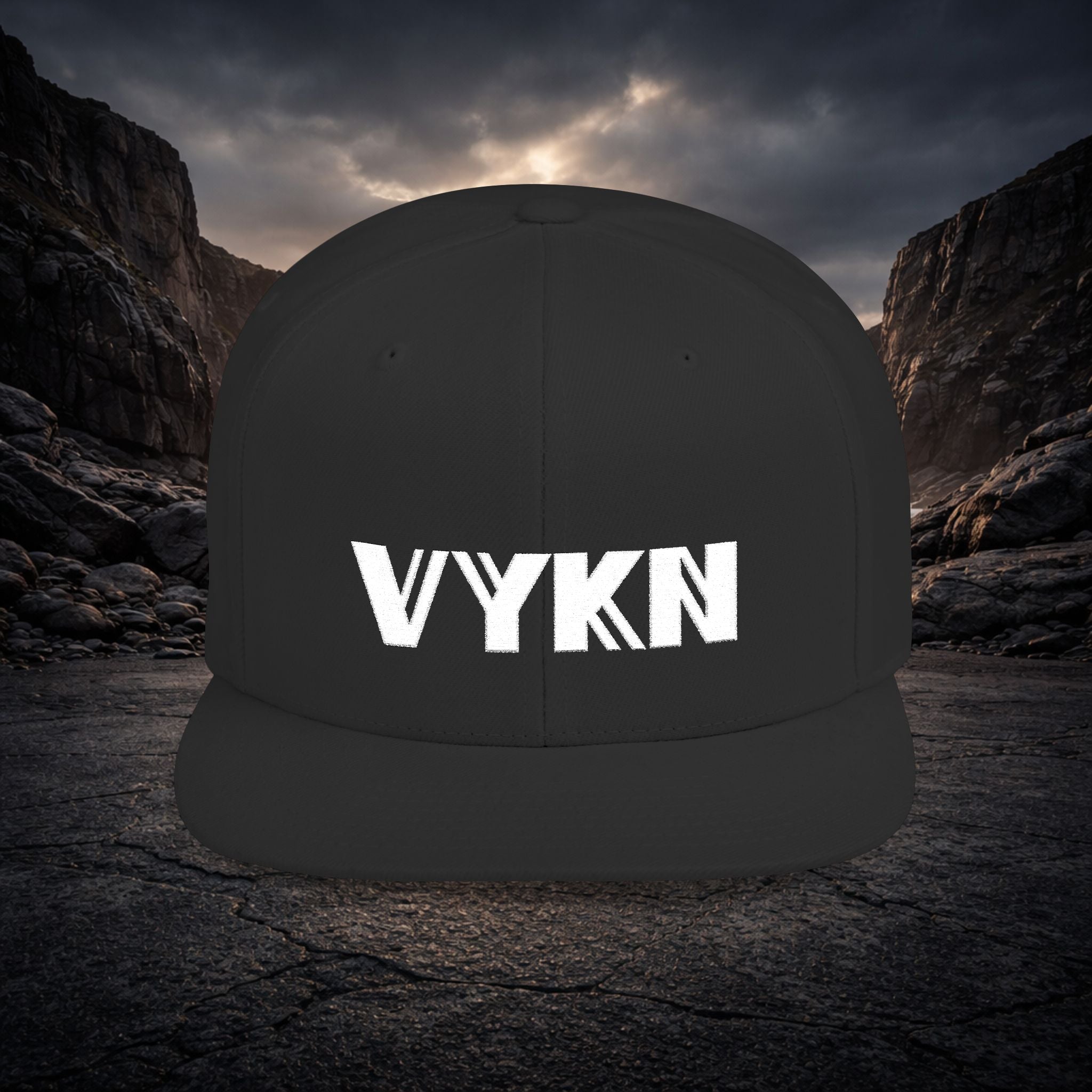 VYKN™ Classic Snapback Hat – White Logo