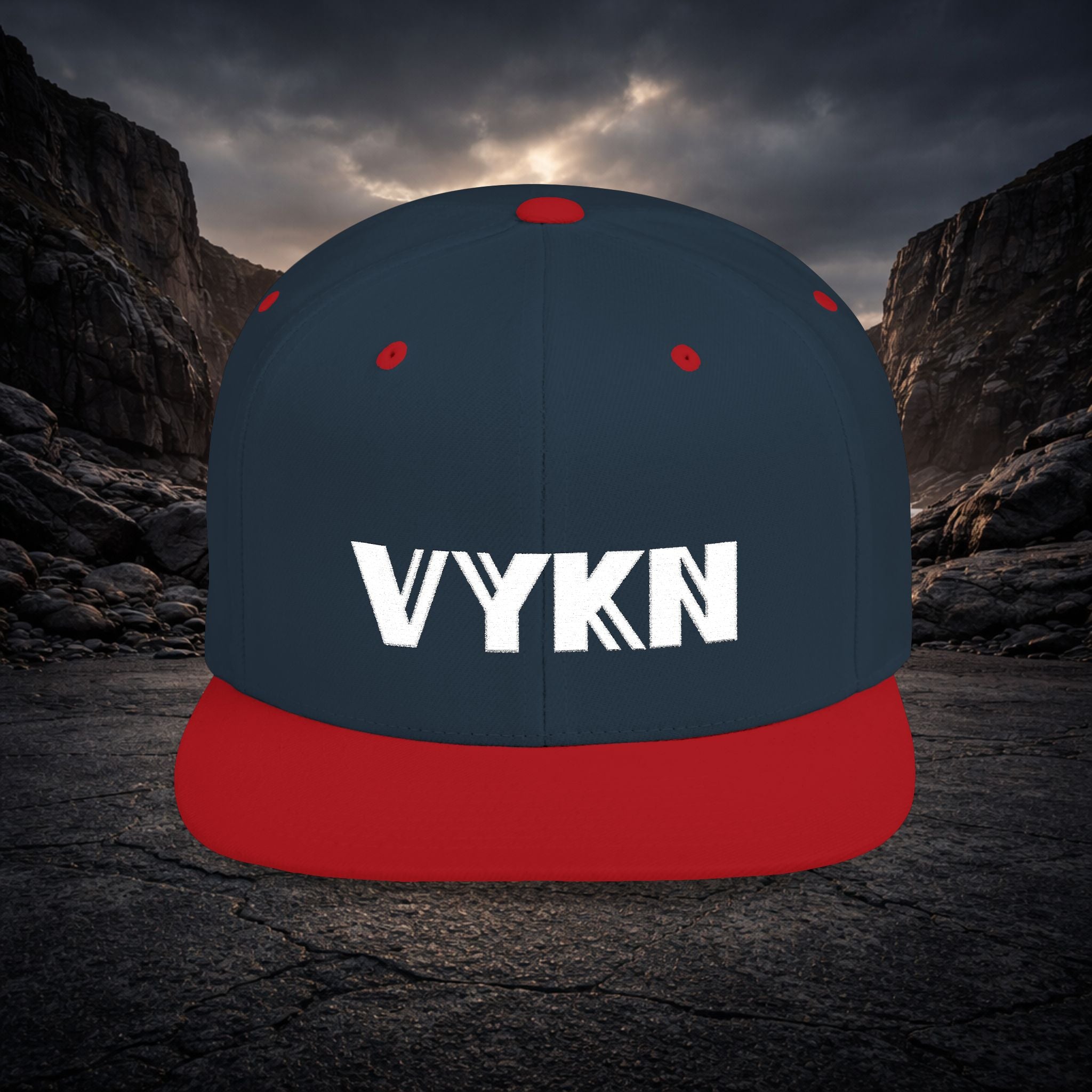 VYKN™ Classic Snapback Hat – White Logo