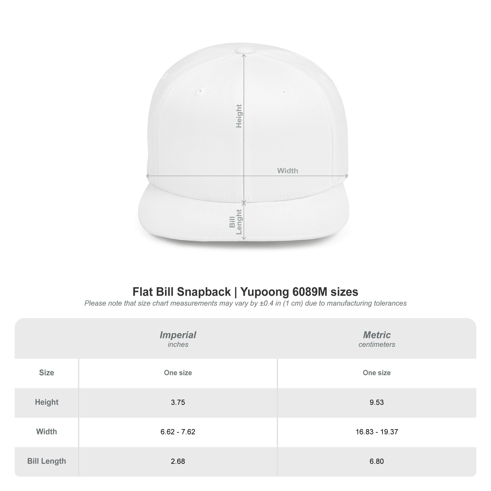 VYKN™ Flat Bill Snapback Hat – Black Logo
